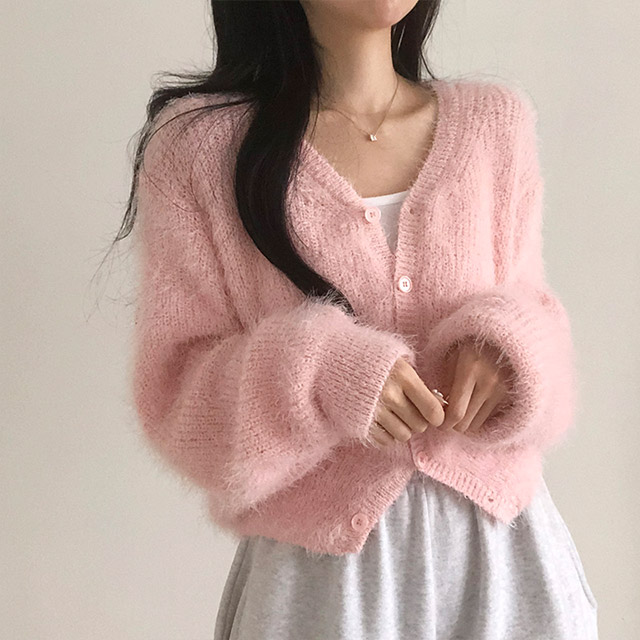 【H 】ファー　カーディガン Heather｜ファースリーブカーディガン | Rakuten Fashion(楽天
