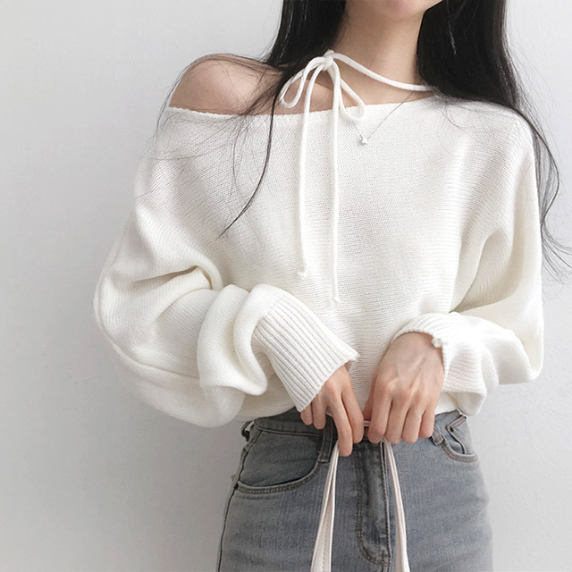 リボンチョーカーニット | ファッション通販サイト NUGU