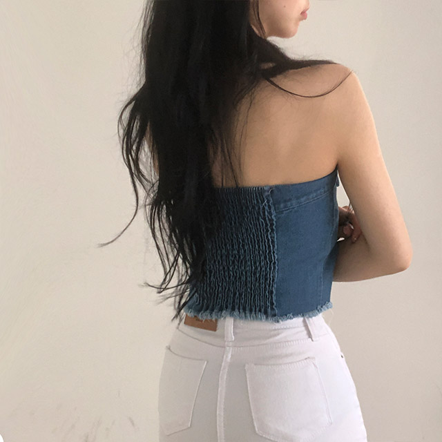 yuse  韓国　チューブトップ　デニム yuse 韓国 チューブトップ デニム yuse 韓国 チューブトップ