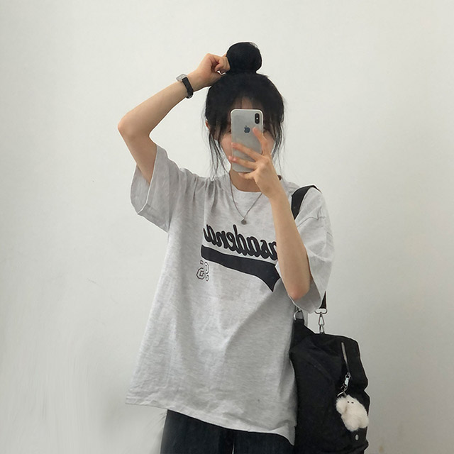 半袖 Ｔシャツ 半T オーバーサイズ ルーズフィット 半袖Tシャツ オーバーサイズレタリング半袖Tシャツ | ファッション通販サイト