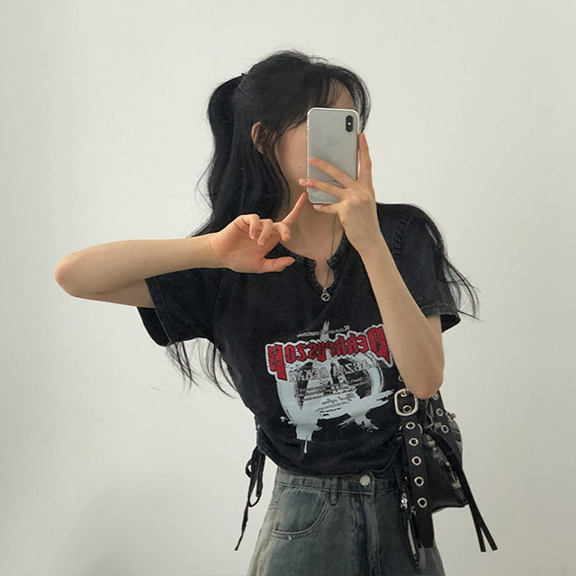 8月限定SALE]ユニークシャーリング半袖Tシャツ | ファッション