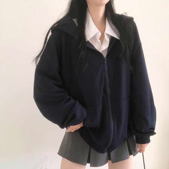 3color]デイリルーズフィットーオーバーサイズパーカー