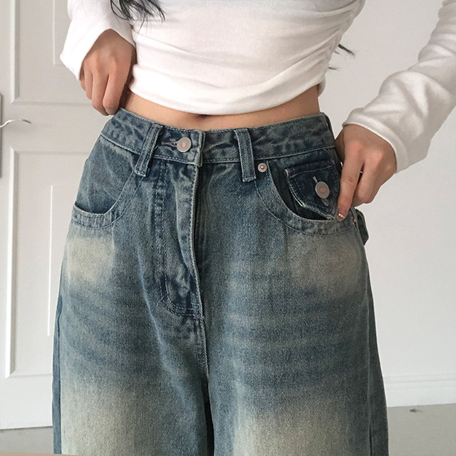ウォッシュワイドデニムパンツ | ファッション通販サイト NUGU