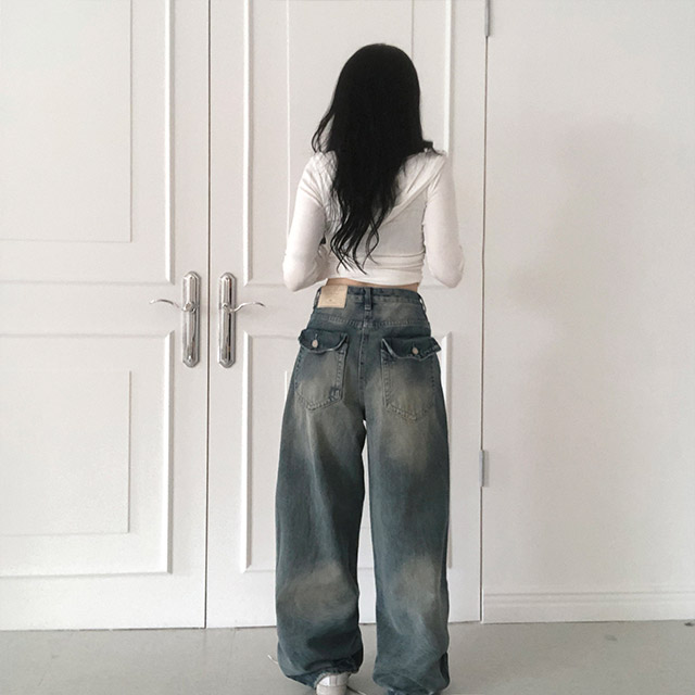 ウォッシュワイドデニムパンツ | ファッション通販サイト NUGU