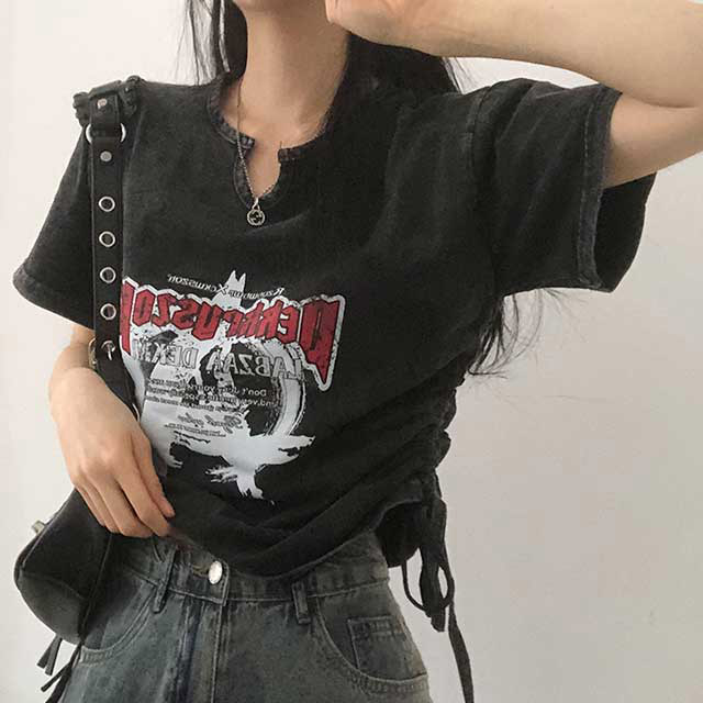 8月限定SALE]ユニークシャーリング半袖Tシャツ | ファッション