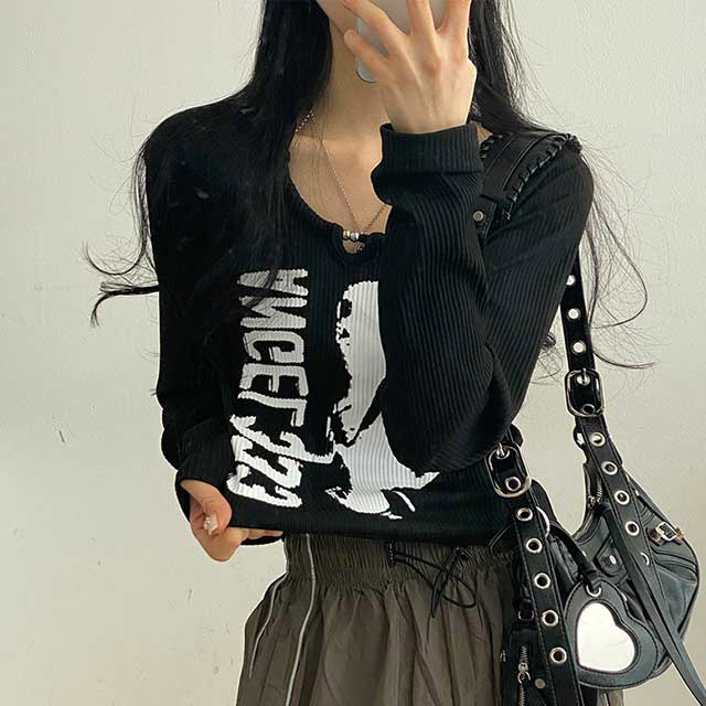 I ❤️ NY クロップド Tシャツ　黒 2color] ユニークホルターネッククロップドTシャツ