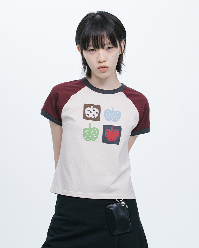 APPLE RAGLAN T-SHIRT, BURGUNDY | ファッション通販サイト NUGU