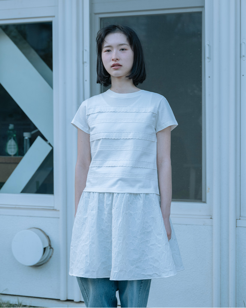 PINTUCK LAYERED MINI DRESS, STRIPE | ファッション通販サイト NUGU