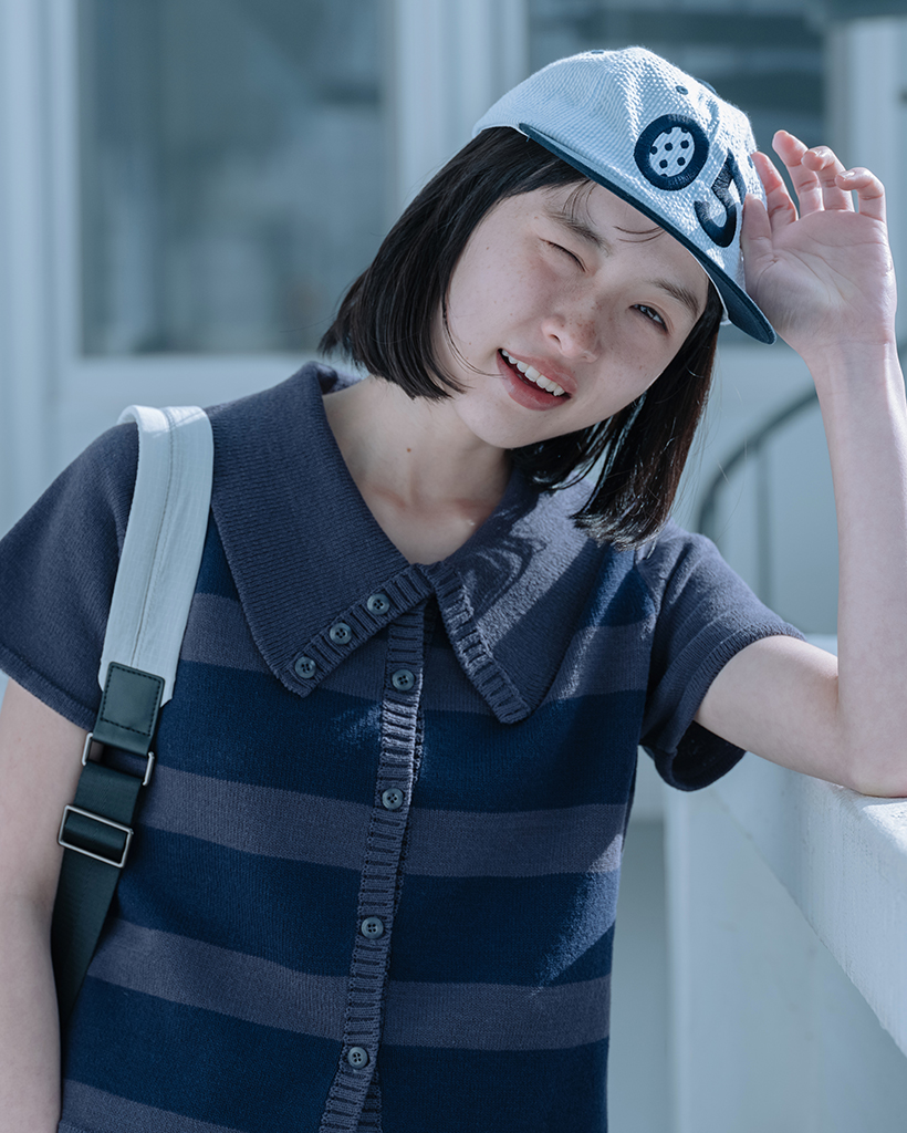 SAILOR COLLAR HALF CARDIGAN, NAVY