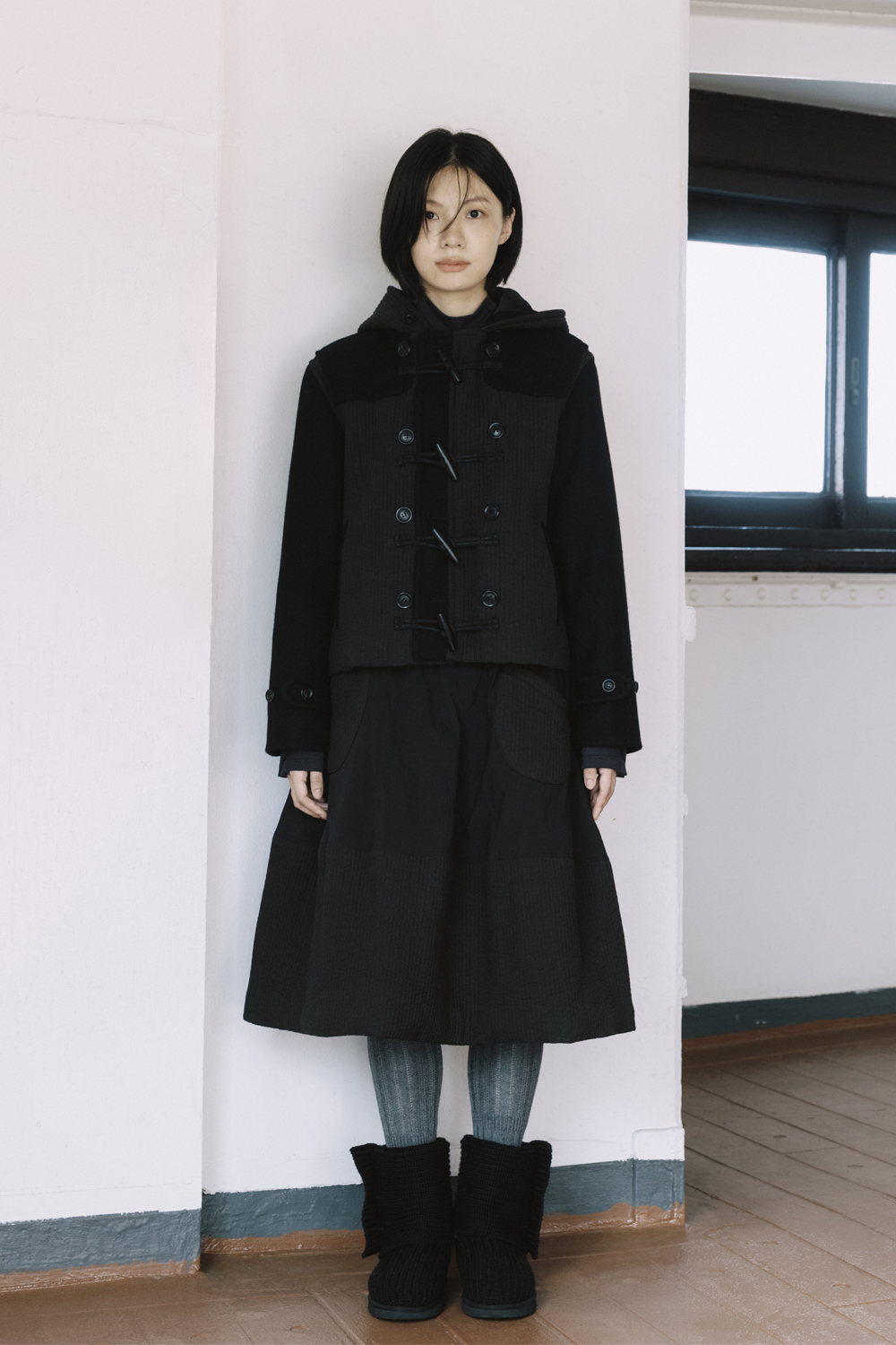 Influencer pick] round frill jacket, charcoal | ファッション通販