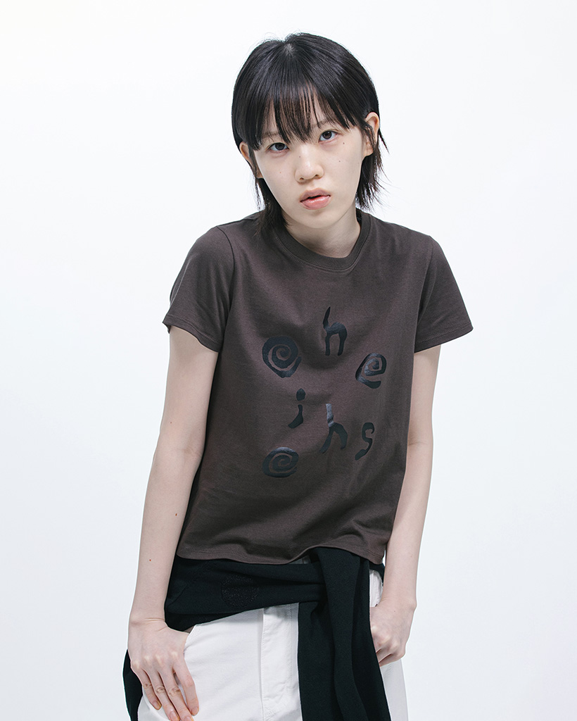 LOGO SLIM T-SHIRT, DEEP BROWN
