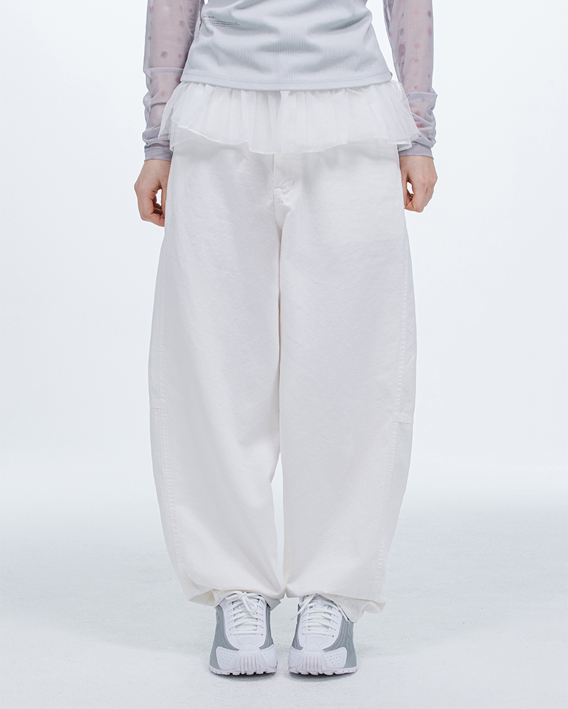 [LALAFOX] LYLON SKIRT LAYERED TRACK PANTS/追跡付 LYLON SKIRT LAYERED TRACK PANTS KHAKI | ファッション通販