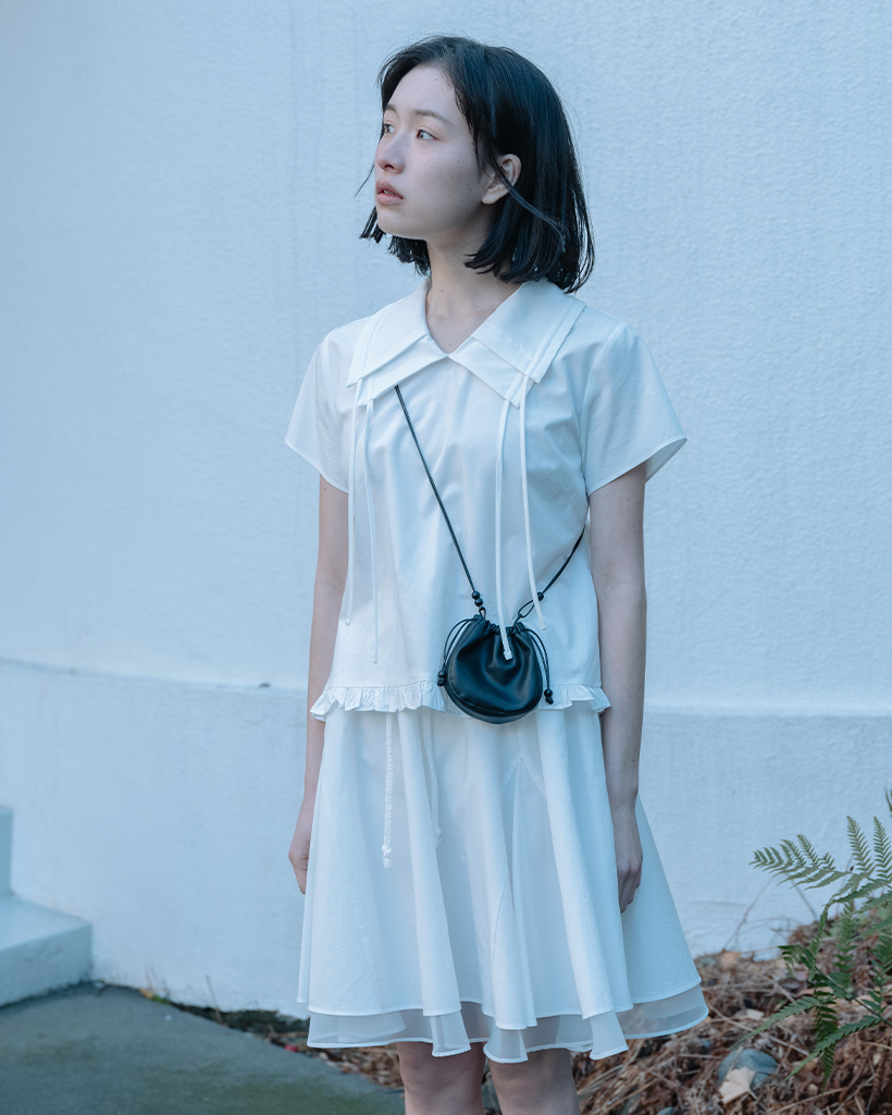 LAYERED FLARE SHEER DRESS, WHITE | ファッション通販サイト NUGU