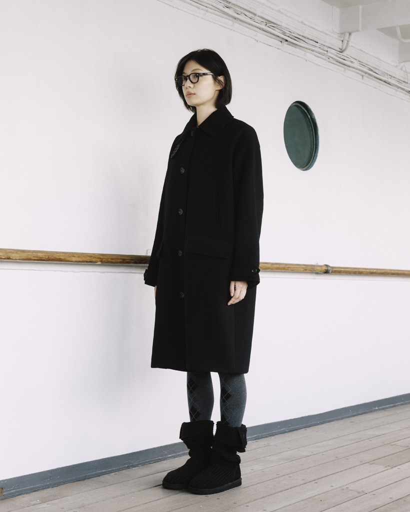 CHECK WOOL LONG COAT, BLACK | ファッション通販サイト NUGU