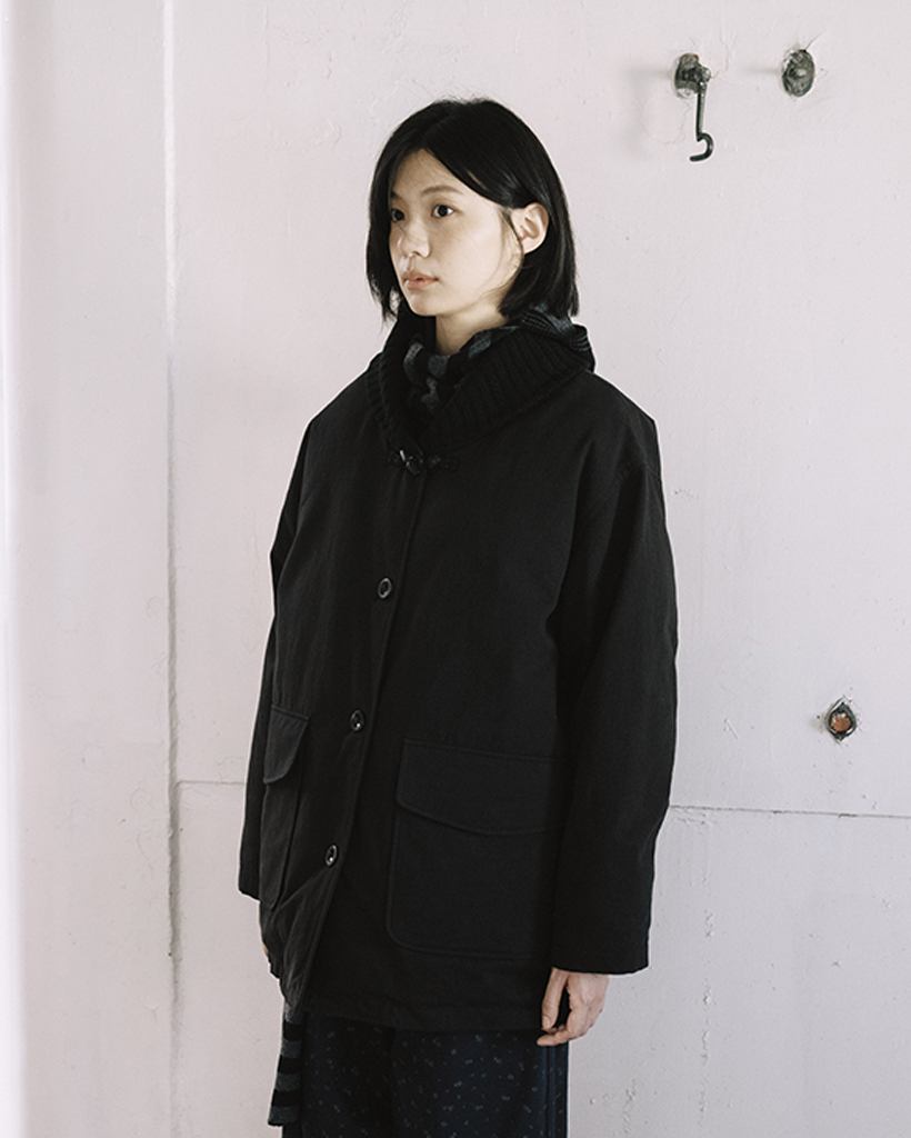 KNIT SHAWL COLLAR JACKET, BLACK