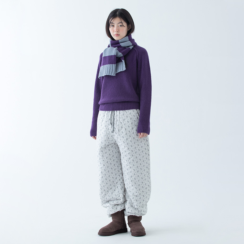stripe pattern muffler, purple blue | ファッション通販サイト
