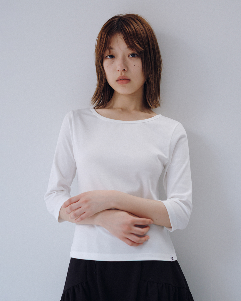 BASIC 3/4 SLEEVE T-SHIRT, WHITE