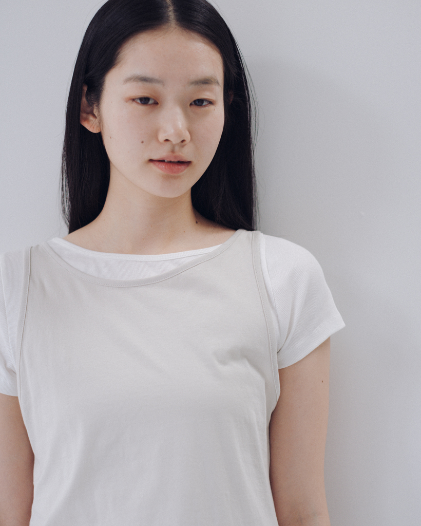 TWO-WAY LAYERED T-SHIRT, IVORY