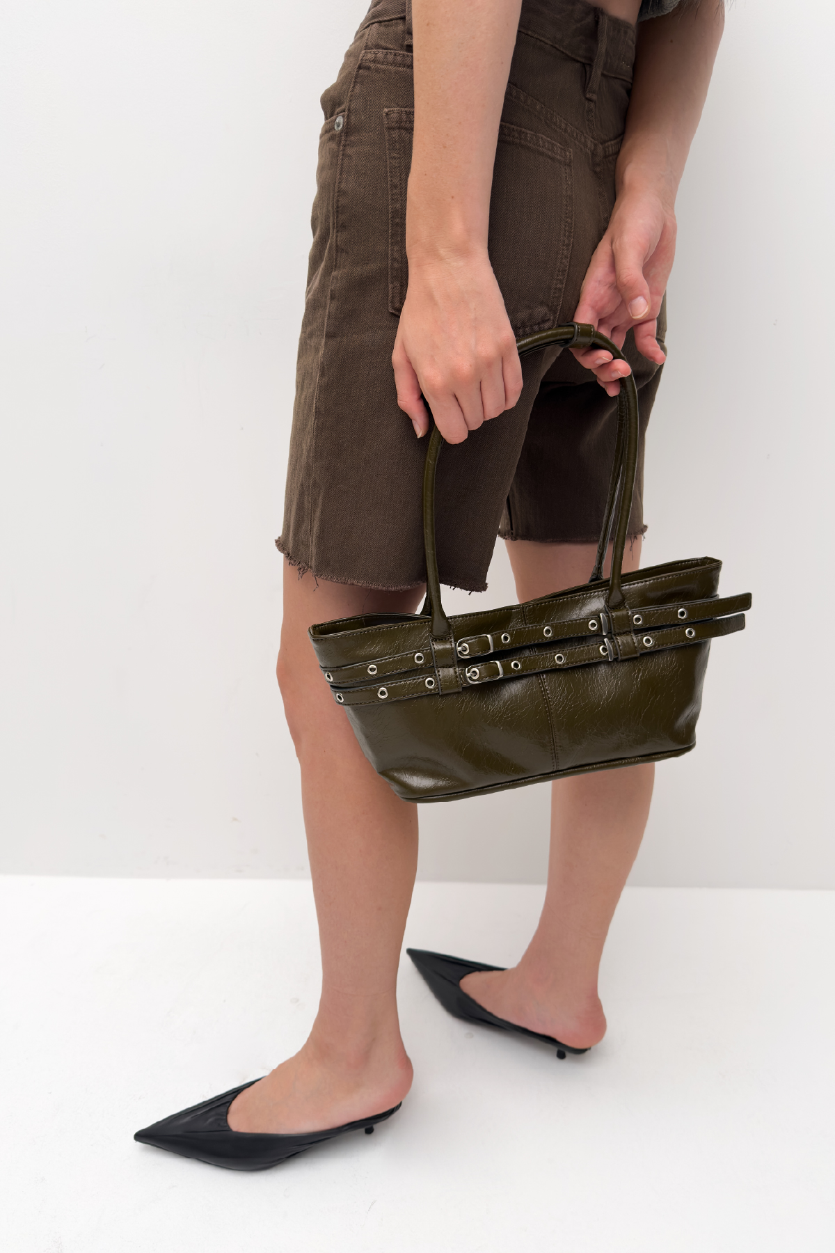 mini belted boat bag (crack khaki)