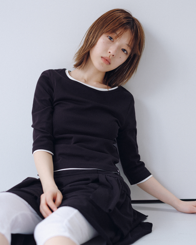 BASIC 3/4 SLEEVE T-SHIRT, BLACK