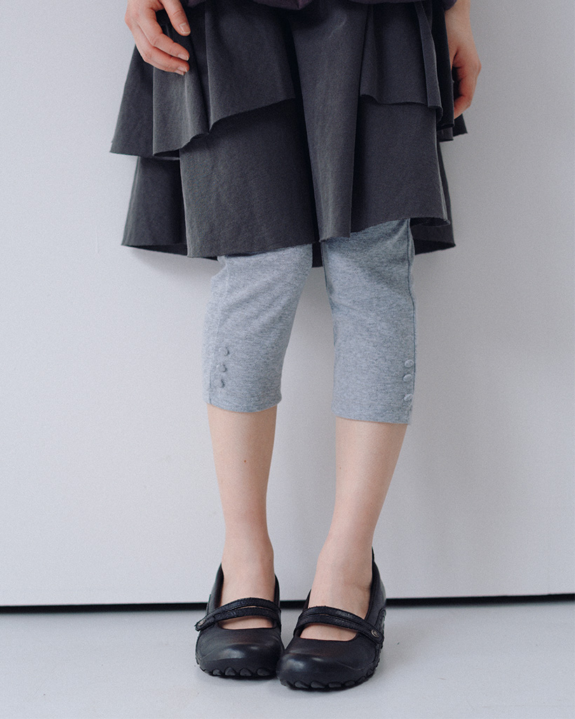 SLIM BUTTON POINT LEGGINGS, MELANGE