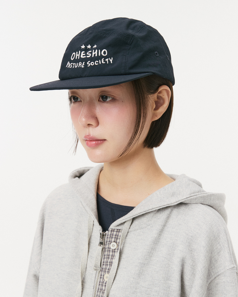 SOCIETY LOGO NYLON CAMP CAP, NAVY