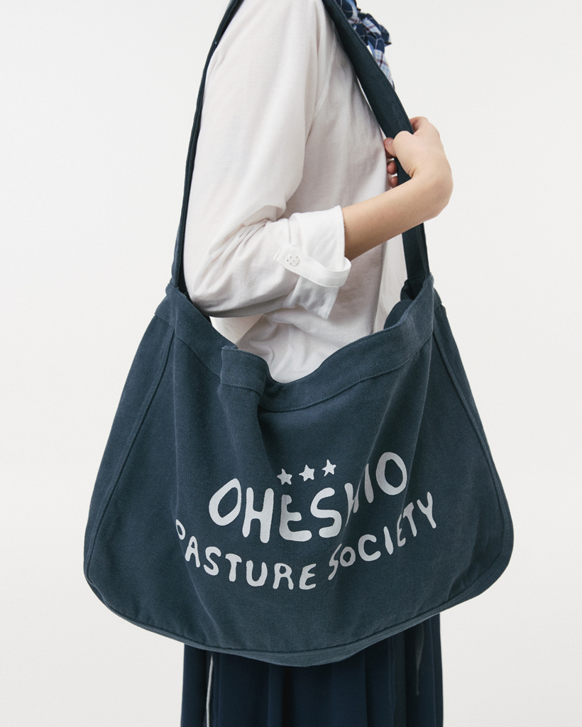 VINTAGE COTTON LOGO MAIL BAG, NAVY