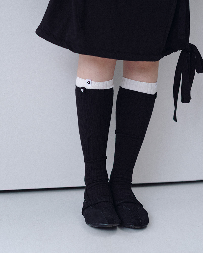 BASIC RIBBED SOCKS, BLACK