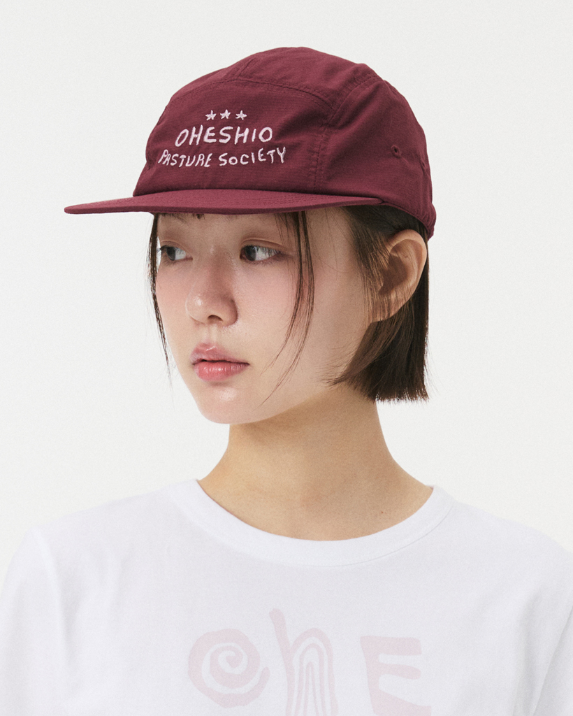 SOCIETY LOGO NYLON CAMP CAP, RED