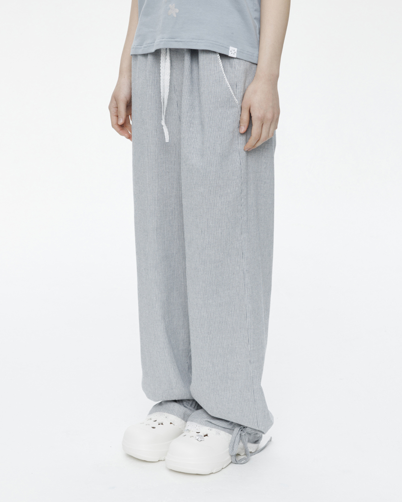 LACE STRING PANTS, STRIPE