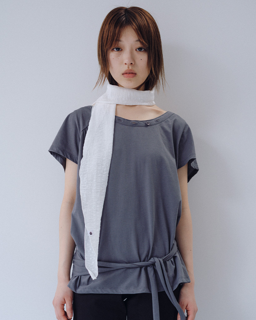 SHEER FLORAL OVAL SCARF, WHITE