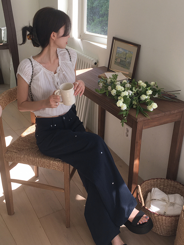 スリットリベットワイドチノパンツ | ファッション通販サイト NUGU