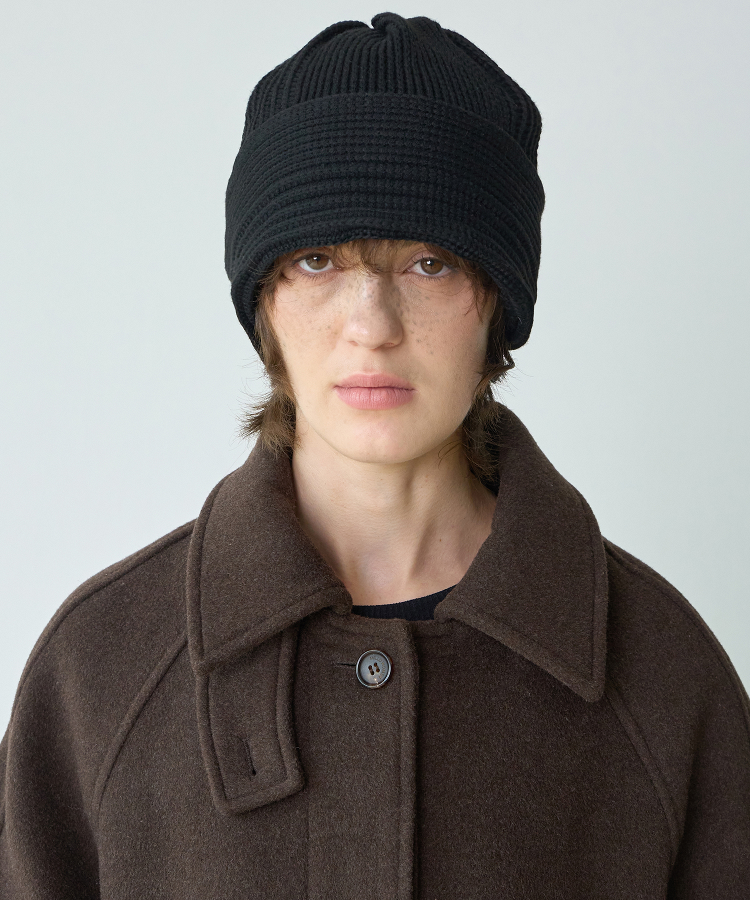 Ribbed Loose Fit Beanie [Black]