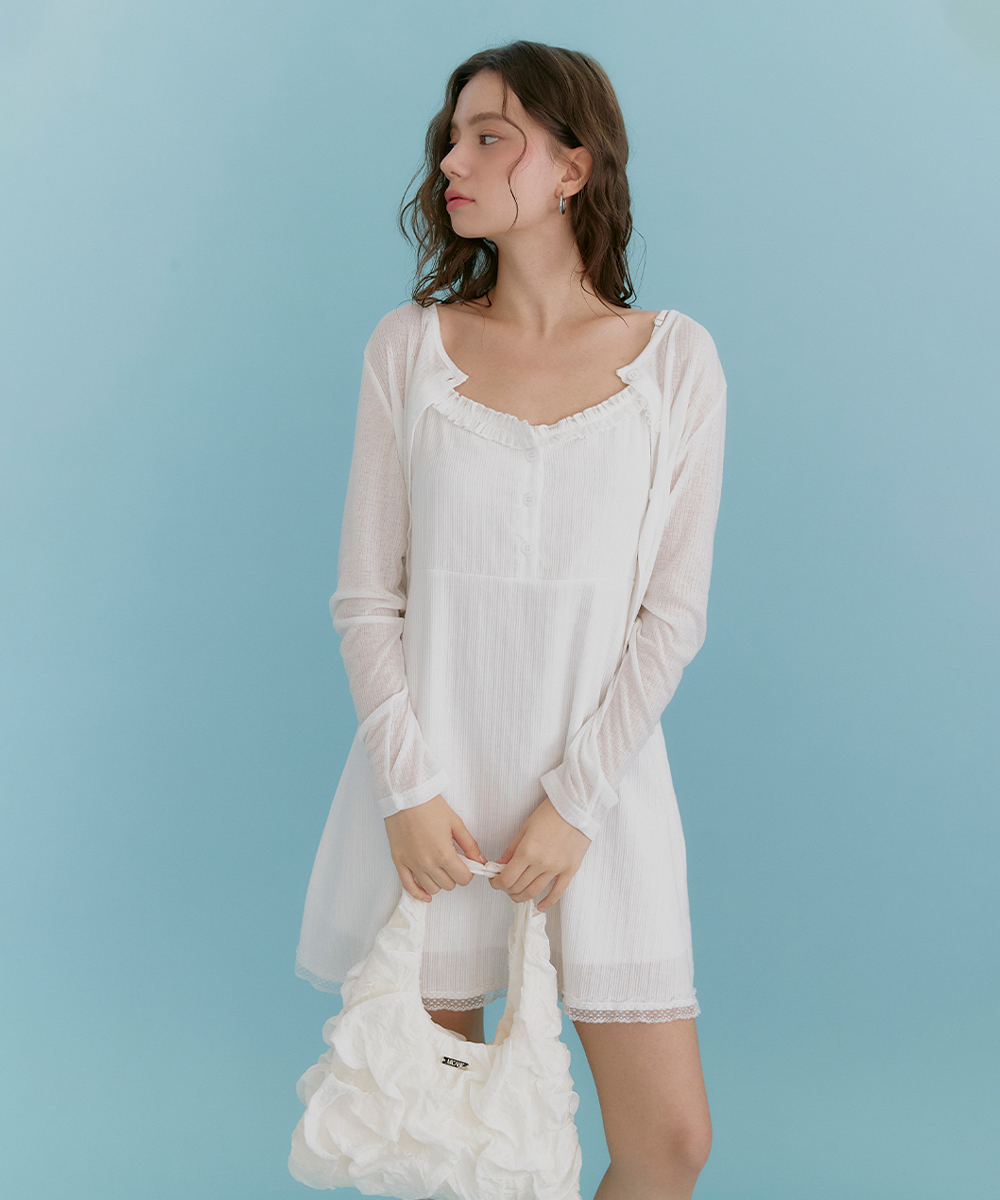 Elva Lace Mini Dress-Cardigan Setup