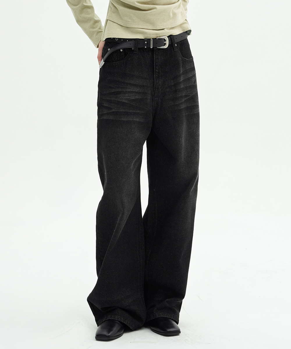 Ixra Brush Washing Wide Denim Pants | ファッション通販サイト NUGU