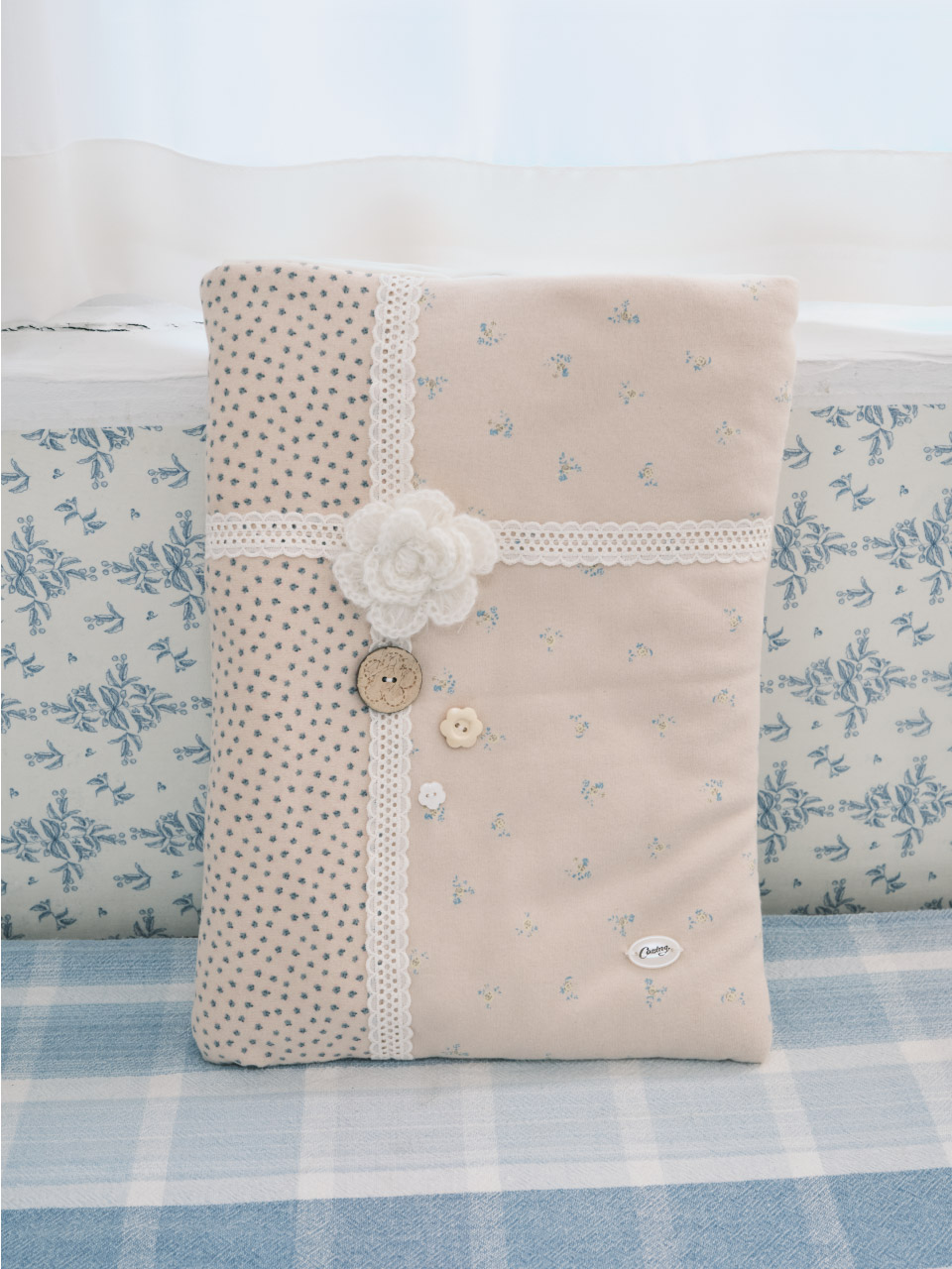 Blomming notebook pouch_peach beige