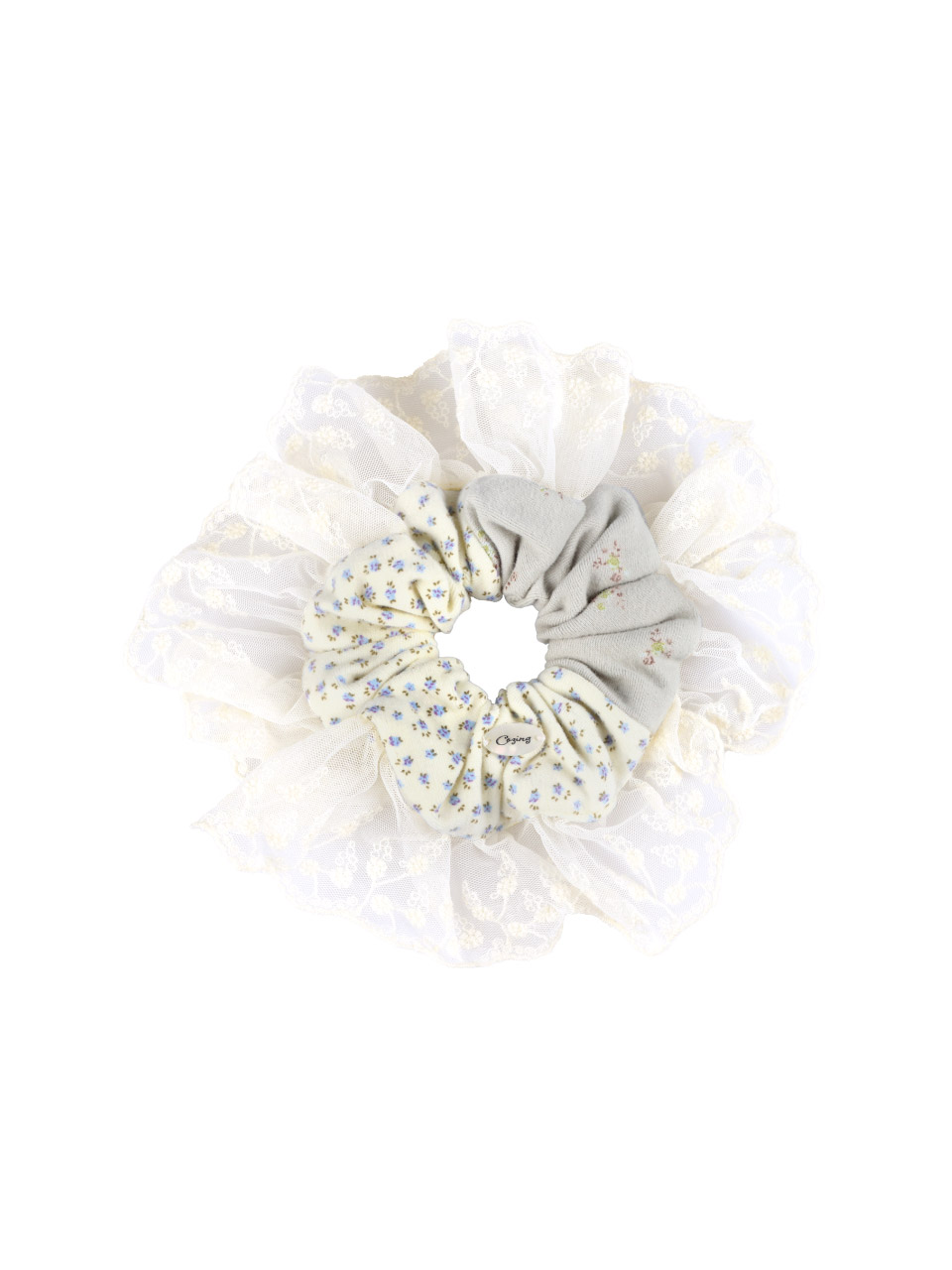 Lace scrunchie_mint cream