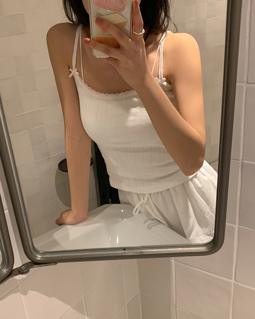 リボンパンチングノースリーブ