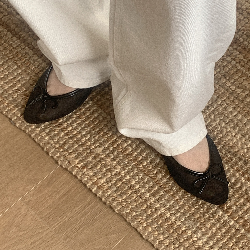 GIABORGHINI＞メッシュリボン フラットシューズ