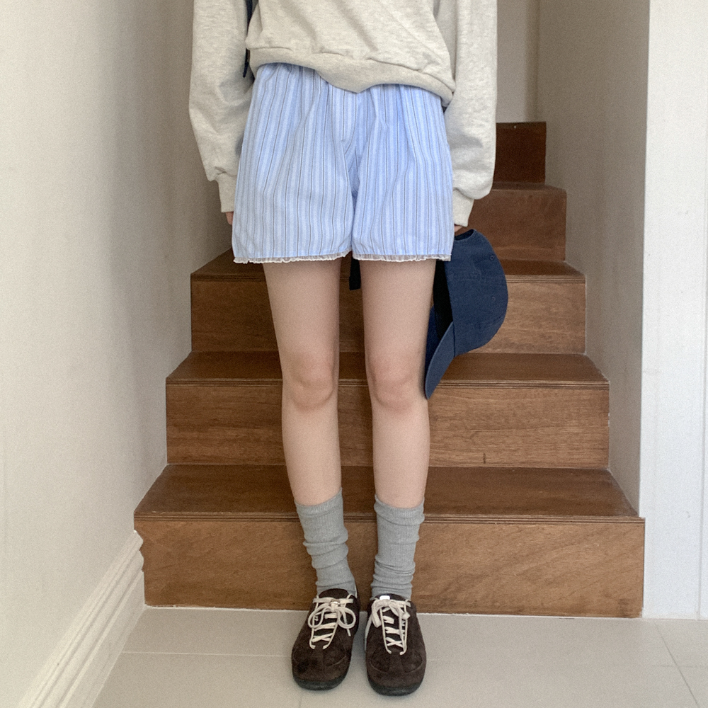 ストライプゴムハーフパンツ | ファッション通販サイト NUGU