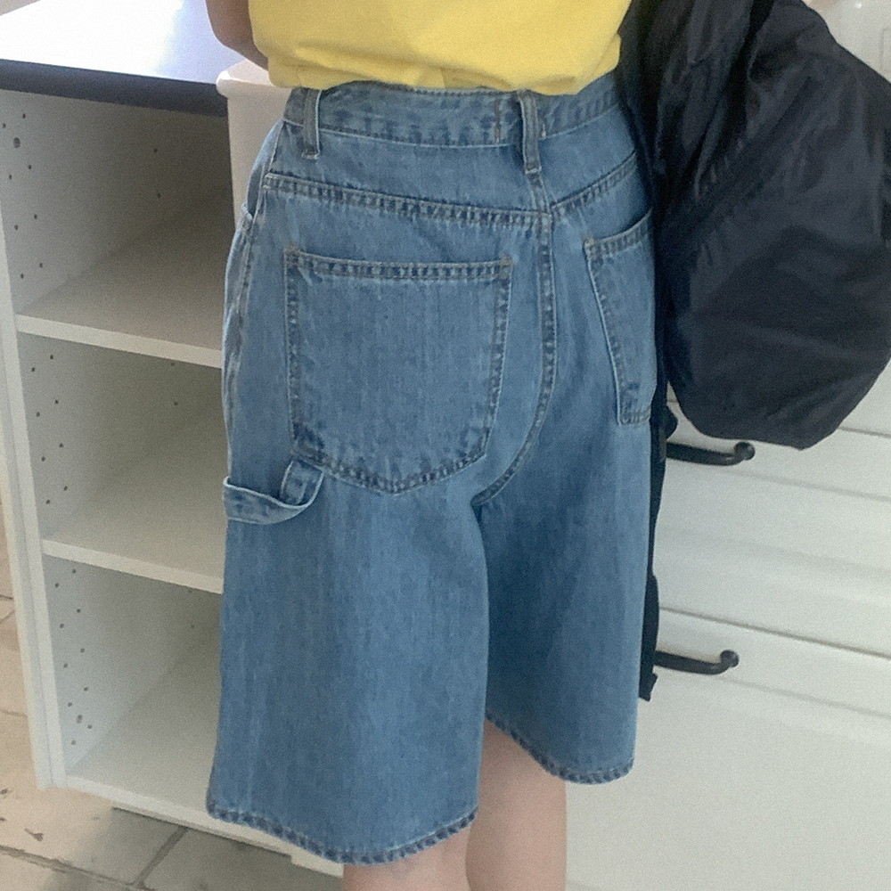 S-XL]カーペンターハーフパンツデニムパンツ | ファッション通販