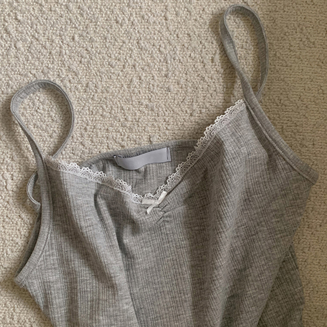 リボンレーススリム夏ノースリーブ(3color)