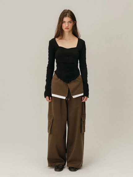 かえでページ Haze curved denim (yellow khaki) | ファッション通販サイト NUGU