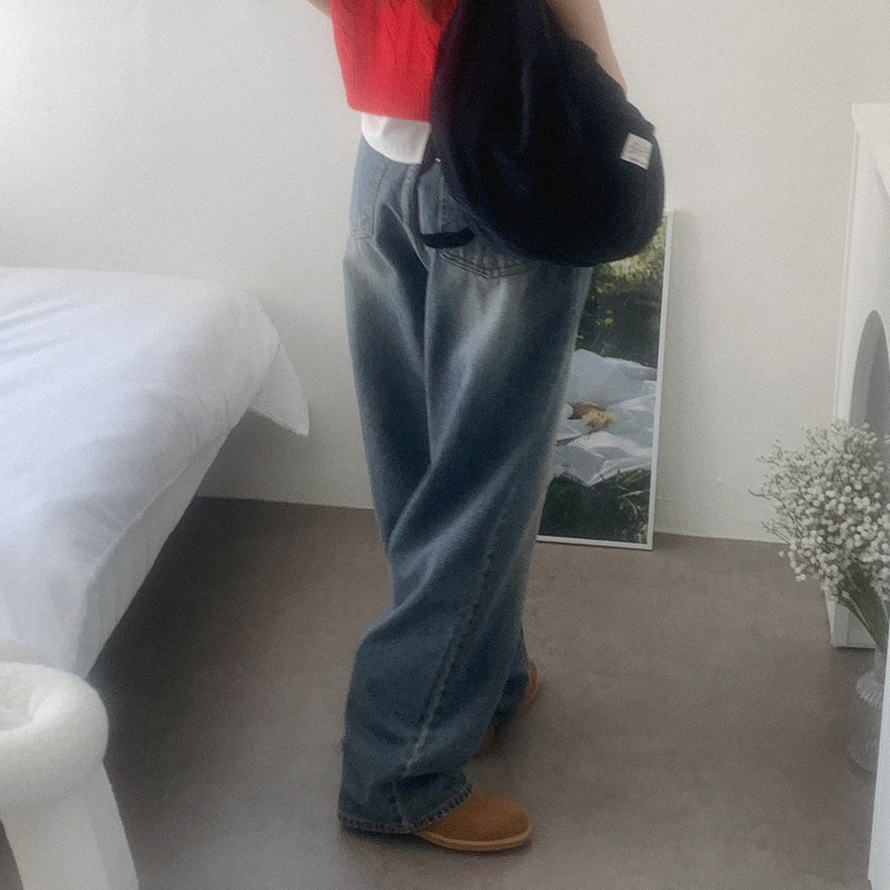 ダークデニム ワイドパンツ ワイドダークデニムパンツ | ファッション通販サイト NUGU