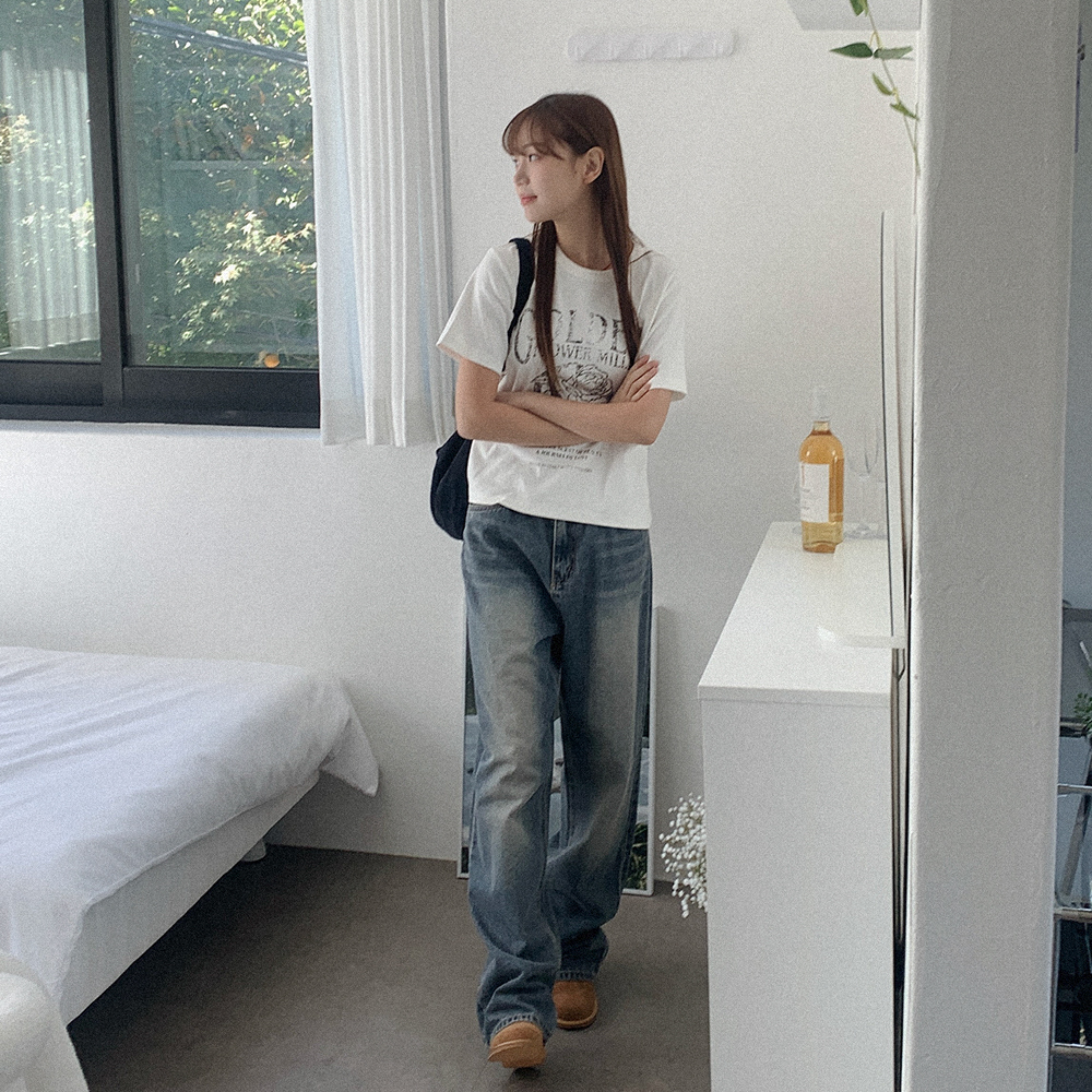 ワイドダークデニムパンツ | ファッション通販サイト NUGU