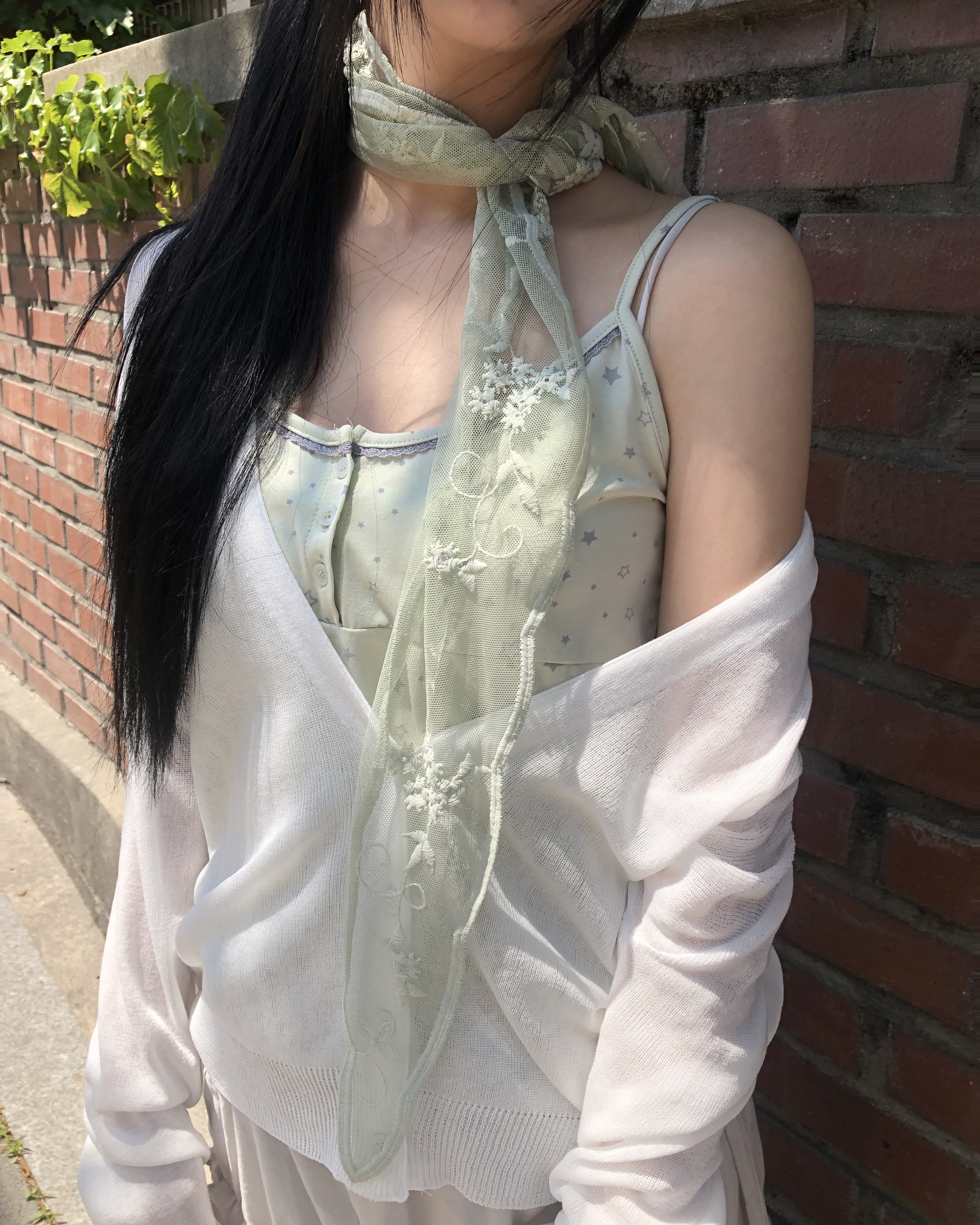 フラワーレーススカーフ