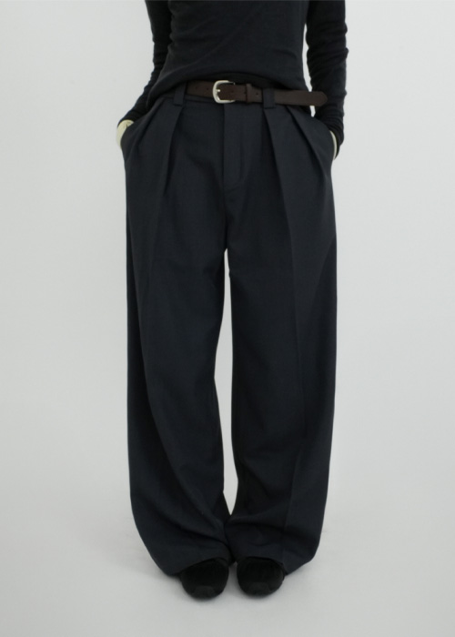 (set) ベルトタックワイドスラックス