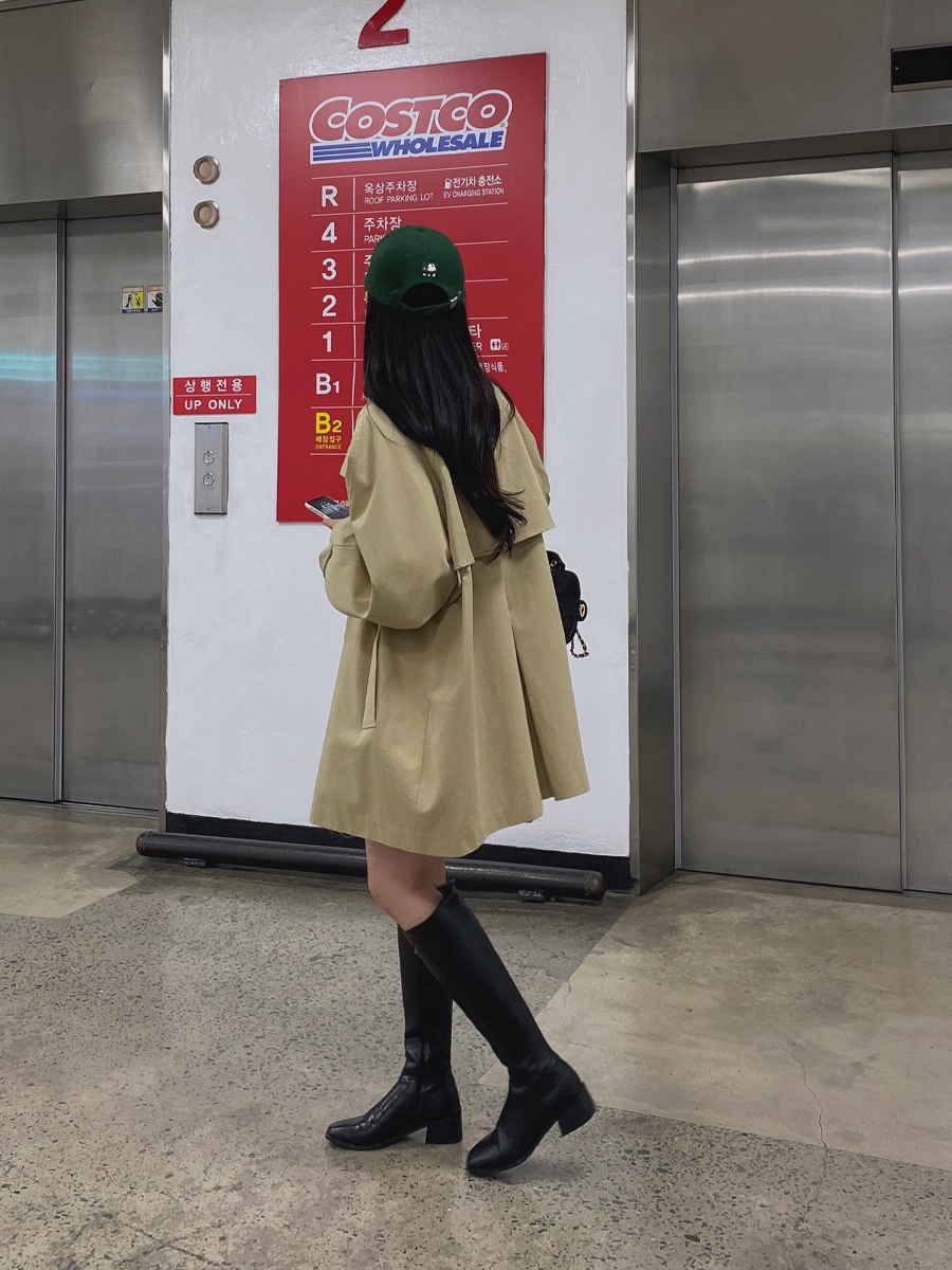 秋ハーフシングルオーバーサイズトレンチコート | ファッション