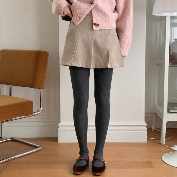 サイドジッパーストライププリーツミニスカート | ファッション