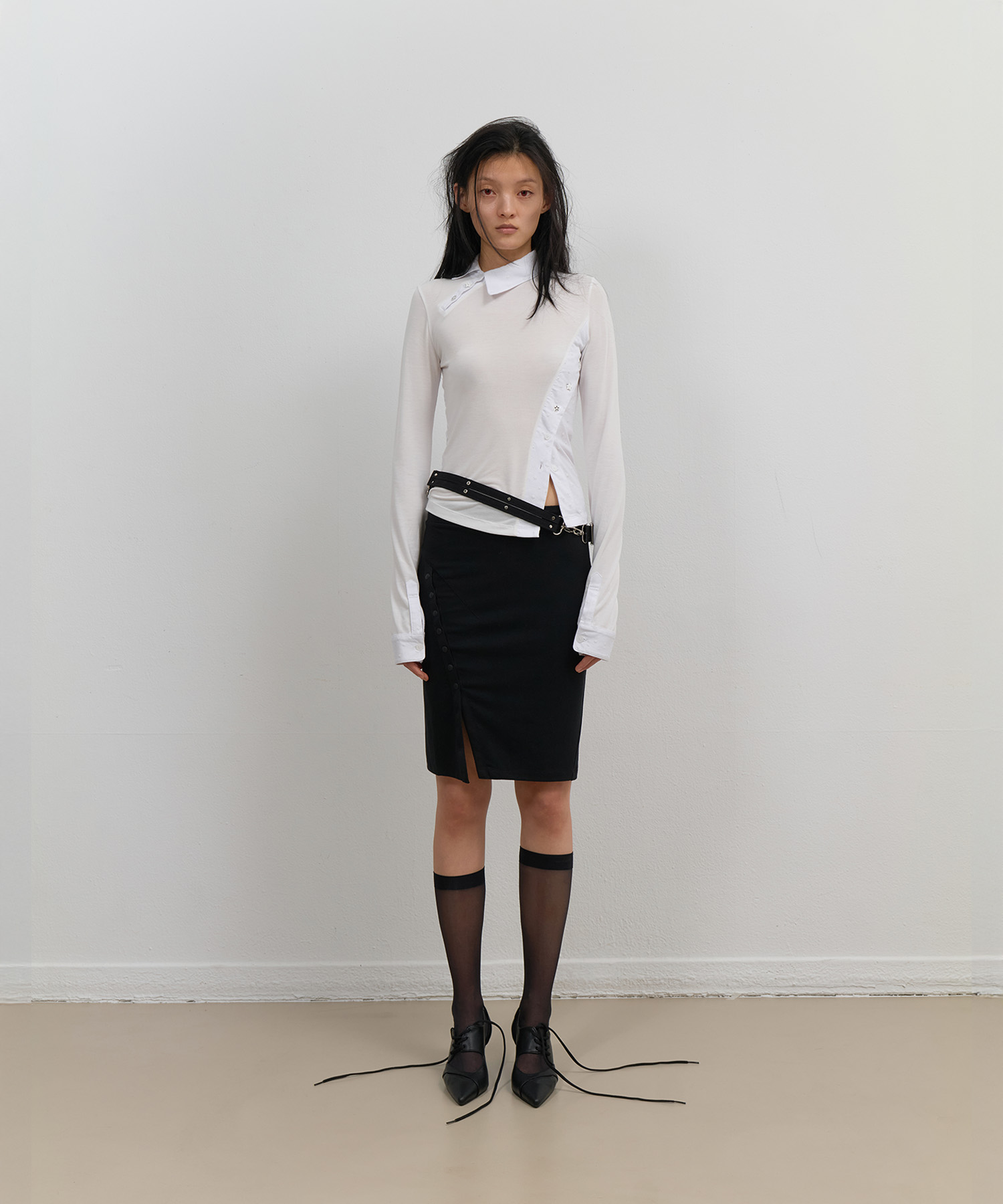 Starcut Jersey Collar Tee / Off White